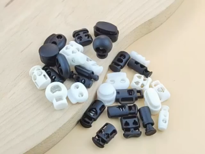 50pcs Plastic Spring Cord Stopper Round Toggle Stopper Single Hole Spring Loed End Rope Buckle