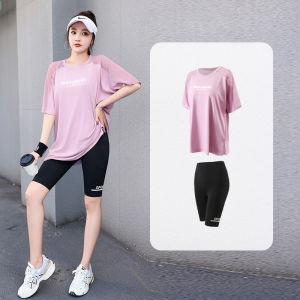 YANSE | Quick-dry Loose Fitness T-shirt with 3/4 Pants