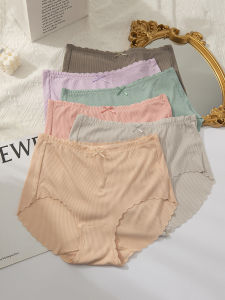 เอวสูงบริสุทธิ์ ผ้าฝ้าย ผู้หญิง ชุดชั้นในรุ่นบางสบายสําหรับหญิงตั้งครรภ์ไม่มีร่องรอยสามเหลี่ยม กางเกง พลัสไซส์