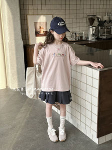 Borahankids Cartoon Print Cotton T-Shirt Korean Style Loose Fit Summer Collection Short Sleeve Childrens Casual Wear