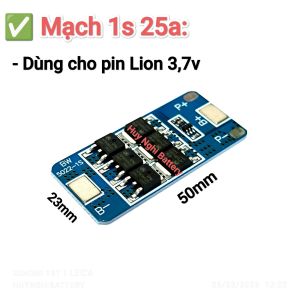 Mạch 1s 15A - Sạc Xả Bảo Vệ Pin Lion 37v - Chuyên Dùng Đóng Cho Máy Bãi Nhật