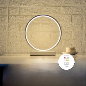 Minimalist Nordic round Ring Decorative Nightstand Lamp Bedroom Bedside LED Light Simple Modern Style Iron Body Acrylic Shade