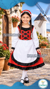 Baby Fourths Couture United Nation Canada Italy Traditional Dress Costume for Kids Girl National Attire for UN Events