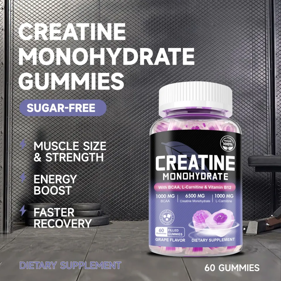 ISNIH Creatine Monohydrate Gummies With BCAA L-Carnitine & Vitamin B12 Pre Workout Supplements Support Increase Energy and Endurance Grape Flavor 60pcs Creatine Gummy | Lazada PH ISNIH Creatine Monohydrate Gummies With BCAA L-Carnitine & Vitamin B12 Pre Workout Supplements Support Increase Energy and Endurance Grape Flavor 60pcs Creatine Gummy | Lazada PH
