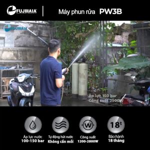 Máy rửa xe áp lực cao mini chống giật mô tơ cảm ứng từ FUJIHAIA máy phun xit rửa xe đo chỉnh áp lực nước- Chính hãng bảo hành 18 tháng