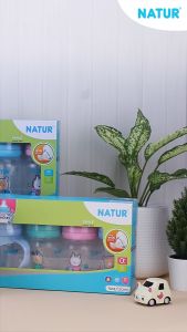 Natur smile เนเจอร์ ขวดนมเนเจอร์สไมล์คอกว้าง 4 และ 8 ออนซ์ แพ็ค2ขวด
