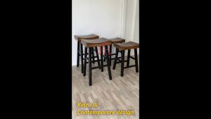 Ready stock / Solid Wood Saddle-Seat Kitchen Counter Bar Stool Chair -[2 units] /chair