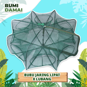 Bumi Damai Bubu Perangkap Ikan 8 Lubang Jebakan Jaring Jala Lipat Udang Kepiting Sungai Danau Laut Alat Pancing Fish Trap Net