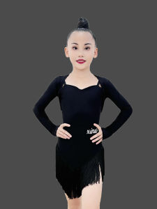 Childrens Latin Dance Costume Skirt with Tassel Strap Performance Costume Practice Outfit Summer New Style Female Model