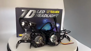 MOFOX T1 2Pcs Motorcycle Mini Driving Light White/Yellow MDL Spotlight High Power Headlight with Fan