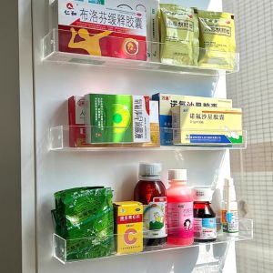 1/2Pcs Transparent Plastic Self-adhesive Storage Boxes Wall Mounted Punch-Free Pills Holder Facial Cleanser Cosmetics Container