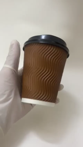 (25Pcs) 8oz & 12oz Ripple Paper Hot Cup / Disposable Paper Cup / Paper Hot Cup / Kertas Cawan Panas