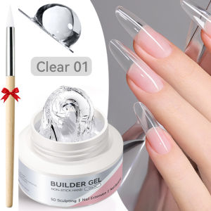 BORN PRETTY | 2PCS 60g Non Stick Hand Extension Gel Clear Milky White Carved Gel With Pen 3D Shaping/Sculpting/Carving UV/LED DIY Nail Art