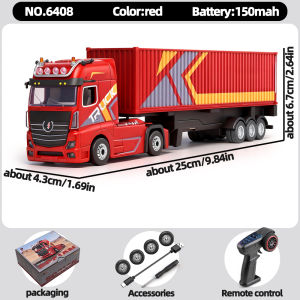 New Wltoys 6408 1:64 RC Car 4WD Mini Alloy Container Truck Drift Racing 2.4G Remote Control Tractor with Trailer Toys For Kids