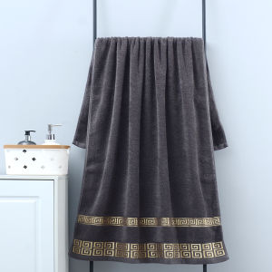 Black Large Bath Towels for Adults 100% Cotton Solid Terry Beach Towel Absorbent Yoga Shower Towels Bathroom Wholesale 70*140cm