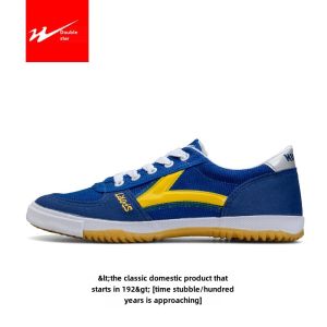Double Star Classic Table Tennis Ball Shoes Tendon Bottom Lightweight Shock Absorption Professional Badminton Sneaker Mens Summer Breathable Canvas Shoes