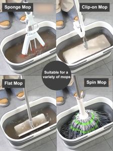 LOOLALA ถังถูพื้นแบบพับได้ ถังทำความสะอาดไม้ถูพื้นมีด้ามจับ 40CM/50CM เหมาะสำหรับไม้ถูพื้น