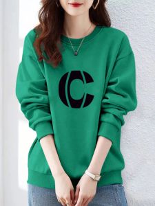 สไตล์เกาหลี คอกลมแขนยาว เสื้อฮู้ด ผู้หญิง ฤดูใบไม้ผลิ ฤดูใบไม้ร่วง ฤดูหนาว ใหม่ หลวม บาง หนาขึ้น เสื้อฐาน เสื้อโค้ท แจ๊กเก็ต