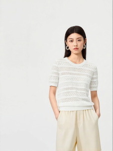Purcotton | Womens Round Neck Cotton Shirt 155/80A White