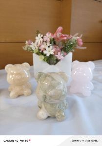 Bear shape natural stone in Marble and Onyx