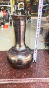 Lọ hoa củ tỏi bằng đồng gò tay thủ công 100% cao 35cm đk miệng 10cm đk bụng 20cm nặng 1kg