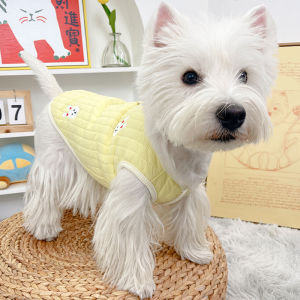 Warm Autumn Winter Dog Clothes Teddy Bear Pulling Pet Accessories Cotton Casual Style for Cats And Dogs with Embroidery Pattern