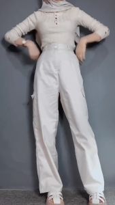 Cassie Cargo Pants | Celana Kargo Drill | Kulot | Wide Leg Pants |  Celana Highwaist Wanita Terbaru |  Celana Highwaist Wanita Terlaris
