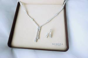 Neriza Jewelry /ชุดเครื่องประดับเพชรสังเคราะห์ประกายไฟเทียบเท่าเพชรแท้ เครื่องประดับเจ้าสาว จัดส่งพร้อมกล่อง NSW097