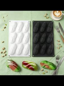 Khuôn Làm Bánh Silicon Thân Thiện Với Môi Trường Cấp Thực Phẩm Khuôn Bánh Mousse 1/4/9 Ô Thiết Kế Hình Quả Hồ Trăn Dụng Cụ Làm Bánh Tráng Miệng Nhà Bếp