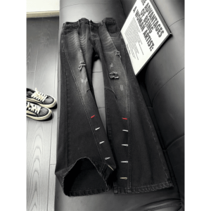 LIUBU | Quần Jeans Dây Thẳng Xòe Có Thêu