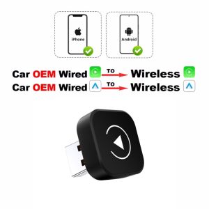 2 in1 Wired to Wireless CarPlay Android Auto Adapter for OEM Car Stereo With USB Dongle Smart Mini Box Plug and Play Bluetooth