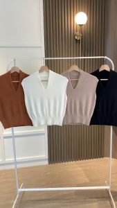 BL20717 Basic V Highneck Loose Knit Top