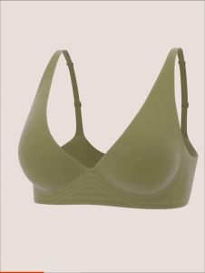 Leeshine Seamless Bra for Women Light Weight Deep-V Jelly Bra Push Up Comfortable Wireless Underwear Women Lingerie Bralette