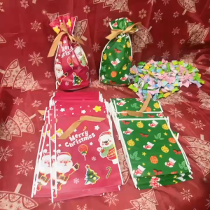 50pcs Christmas Gift Bag Candy Snack Gift Packaging Bag | Christmas Party Favor & Giveaway Bag
