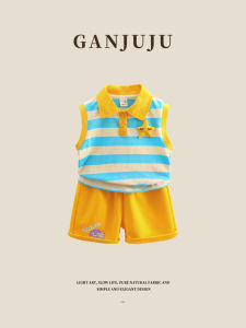 BOGUXIONG | Summer Striped Sleeveless Stylish Lightweight Childrens Polo Shirt Set