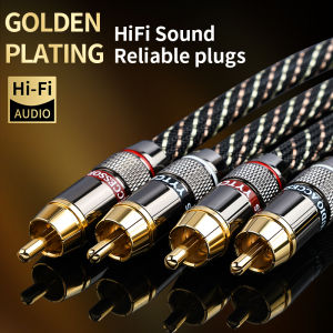YYTCG HIFl stereo RCA Audio cable 6N OFC Male to Male 2RCA to 2RCA Audio Cable with Gold Plated connector PlugFor CD Amplifier