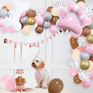 Pets Dog Paw Bone Foil Balloons Lets Pawty Balloon Party Supplies Paws Prints Balloons Dog Birthday Party Decorations