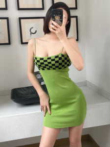 Internet Hot Anchor Slim-Fit Knitted Nightclub Disco Dress