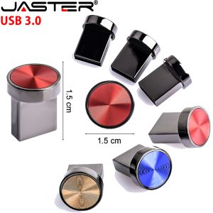 Jaster | Red Mini Metal USB 3.0 Flash Drives 128GB 32GB 64G Blue Memory Stick 16G Fashion Buttons Pen Drive 8G Creative Gift USB3.0 Stick