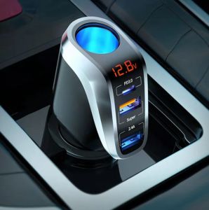 OZiO 90W Car Charger 12-24V USB Mobile Phone Charging QC3.0 with Voltage Display