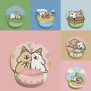 Daily Life Love Line Little Dog Silicone Memory Foam Wrist Support Mouse Pad for Men Women Study Office Couples Soft Pad