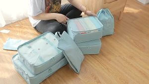 7-piece Set Travel Bag Clothes Organizer Packing Bag Waterproof Wash Bag Clothes Shoes Sort Storage Bag Travel 7-Piece Storage Set