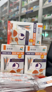 Dung Dịch Nghệ Mật Ong NOSA hộp 15 gói x 10ml dùng cho người viêm loét đau dạ dày : đầy hơi khó tiêu ợ hơi ợ chua