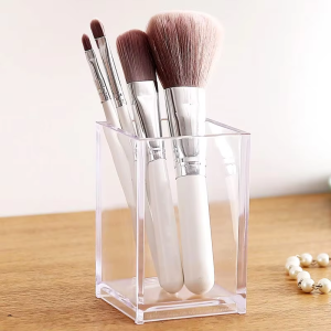 Transparent Tabletop Storage Box Makeup Brush Storage Box Multi-functional Cosmetic Holder Handmade DIY Student Pencil Case