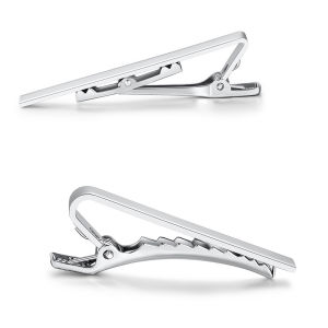 Moda Stainless Steel Chic Necktie Tie Bar Clasp Clip Formal Occasion Tie Accessories Silver Gold Black