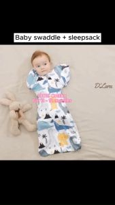 DLARA Cotton Zip Swaddle Baby Swaddle Zip with Removable Wings Transition Swaddle Wearable Blanket Bedung Zip Baby