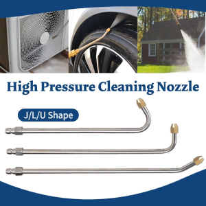 High Pressure Cleaning Nozzle Washer Spray Extension Rod U-Shaped Curved Fan Nozzle Long Pole Car Cleaning Tool