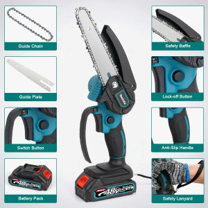 Mini Cordless 6 Inch Chainsaw Heavy Type Original Makita Optional ​portable Saw for Wood Cutting Original Battery 48v to 198v