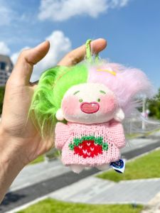 Cute Toothless Ba Feng Doll Plush Toy Hair Tying Girl Bag Keychain Charms Quirky Amusing Stuffed Dolls Accessories