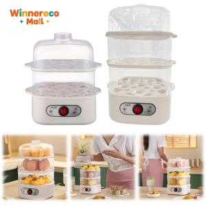 Auto Shut-off Two-Layer/ Three-Layer Electric Steamer Machine Electric Egg Boiler Cooker Multifunction Egg Boiler Cooker Kitchen Cooking Tool Breakfast Maker for Dorm/Home Dry Burn Protection & Visible Lid